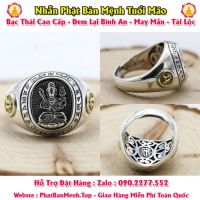 nhẫn nam phật bản mệnh tuổi Mão ( phật bản mệnh văn thù bồ tát ) bạc thái